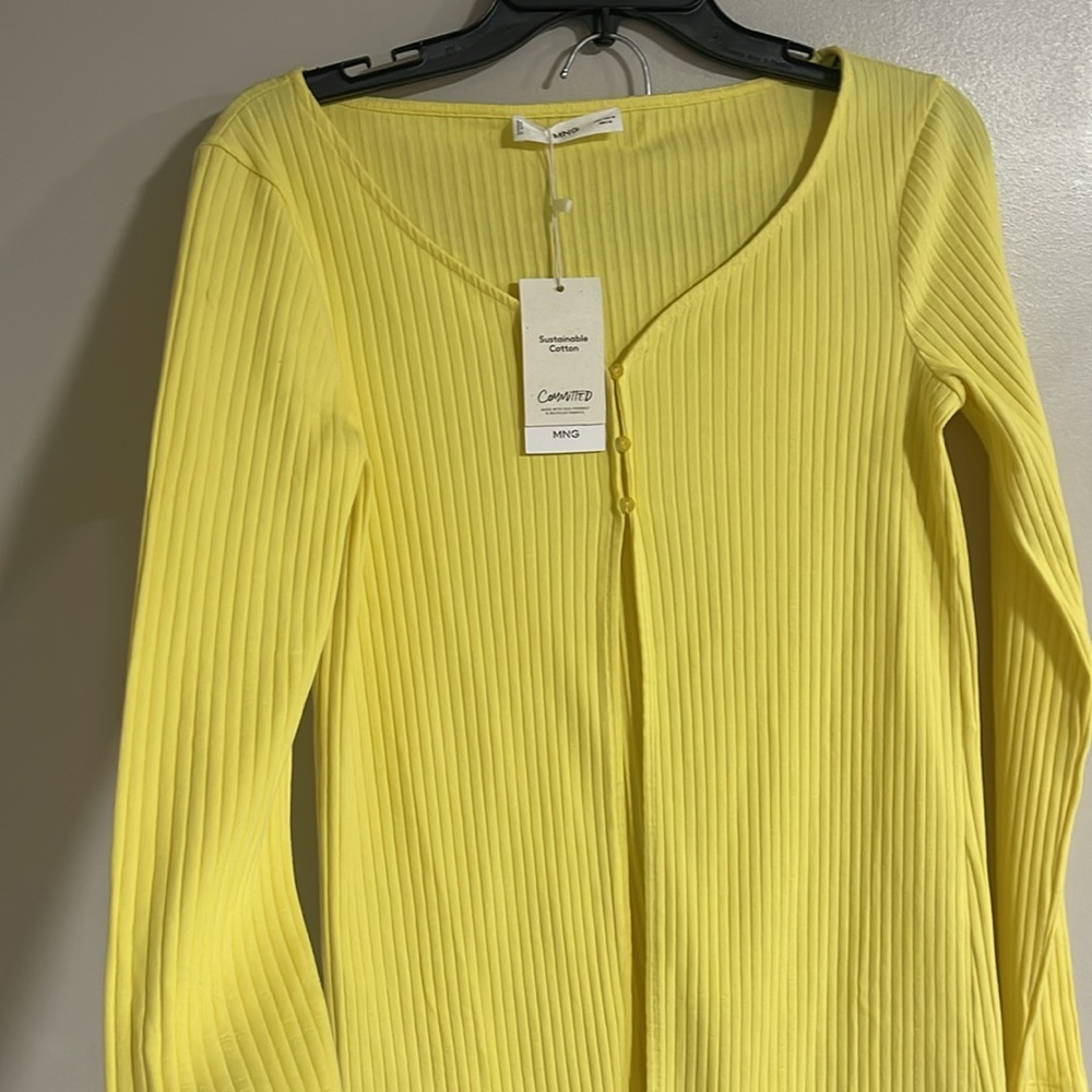 Mango Yellow Ribbed Two-Piece Set size Medium NWT - Picture 3 of 6